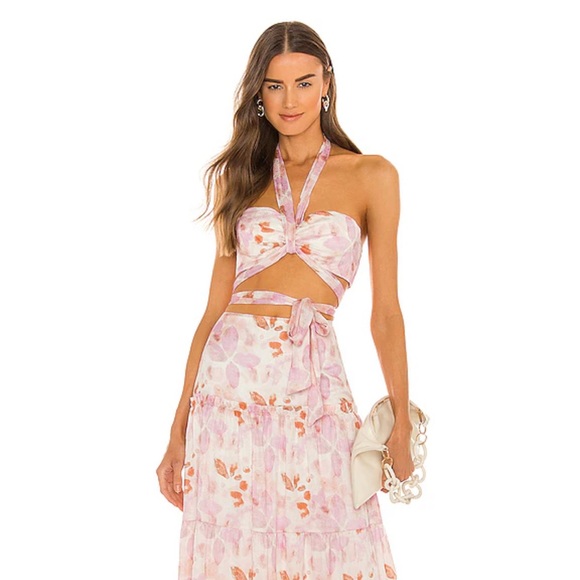 REVOLVE House of Harlow 1960 x Sofia Richie Tammy Top in Watercolor Floral - Picture 3 of 6